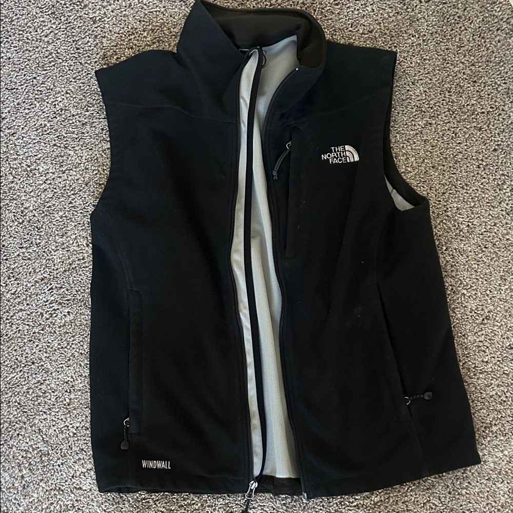 The North Face Black WindWall Vest with Gray Liner